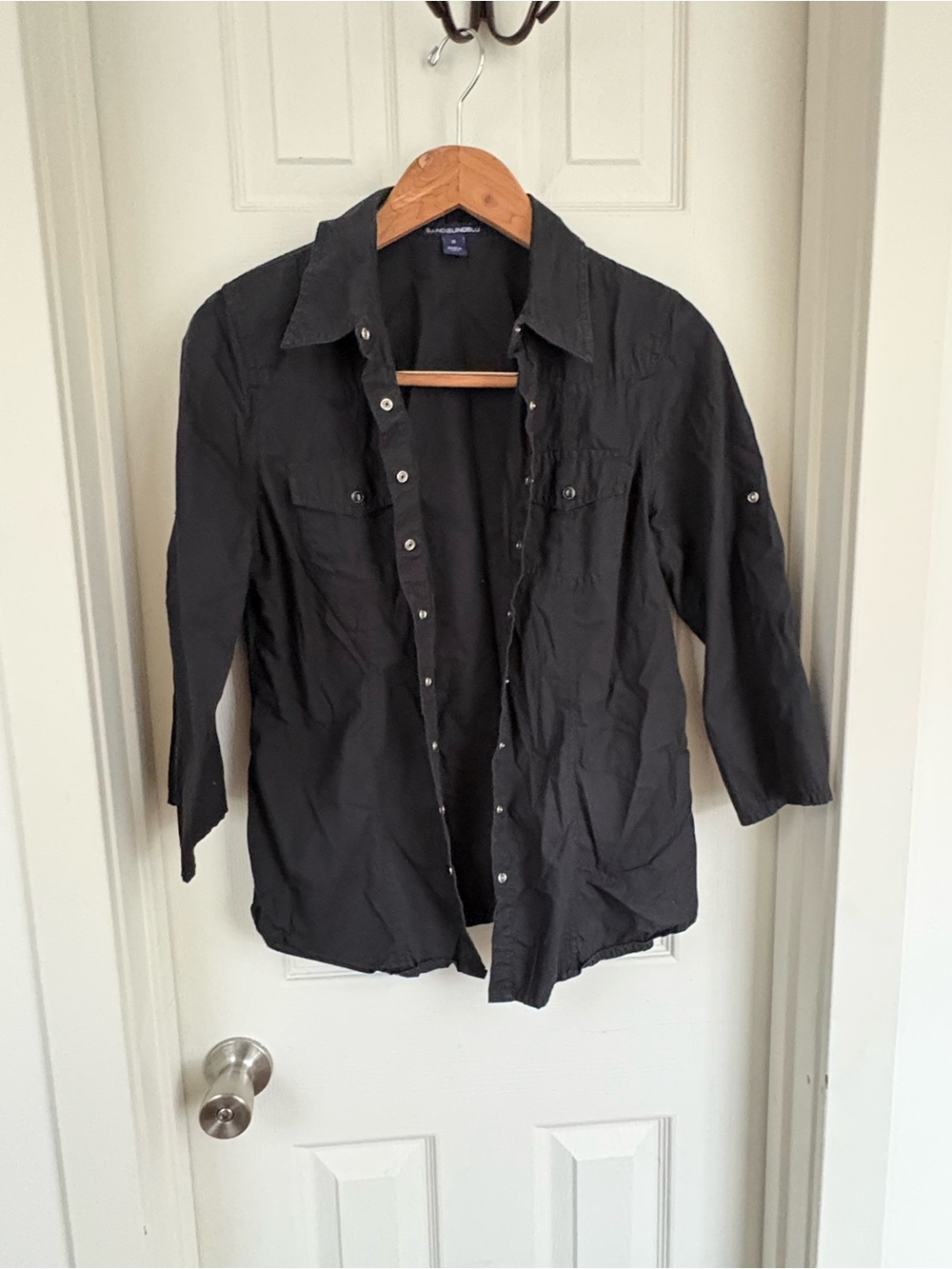 Bandolino Black Lightweight Button-Front Shirt Jacket